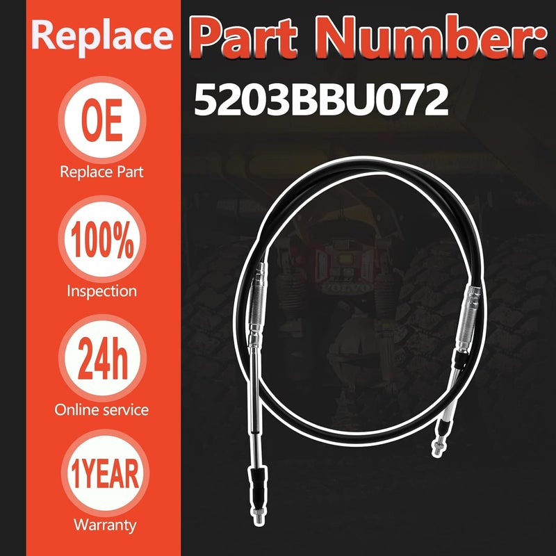 CULMKARI 72" Universal Control Cable Fit for Products 5200 Series Universal Mount Control Cable PTO Valve Dump Truck 5203BBU072 - Image 3